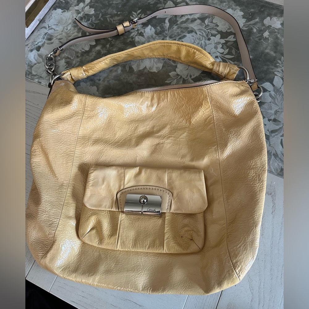 Coach Yellow Leather Hobo Bag